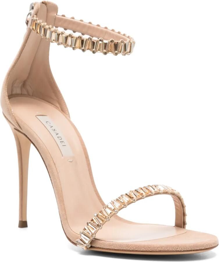 Casadei Sandalen verfraaid met kristal Beige