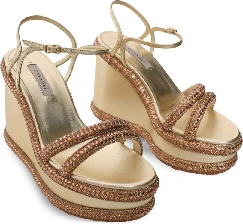 Casadei Sandalen verfraaid met kristallen Goud - Foto 4