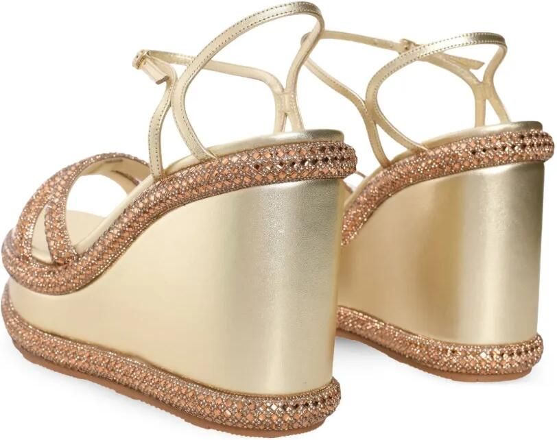 Casadei Sandalen verfraaid met kristallen Goud - Foto 5