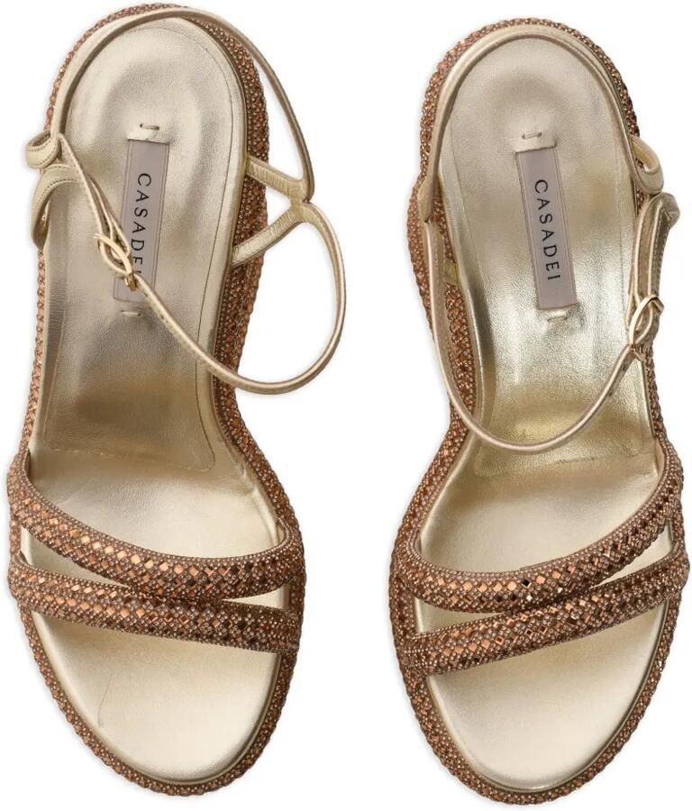 Casadei Sandalen verfraaid met kristallen Goud - Foto 2