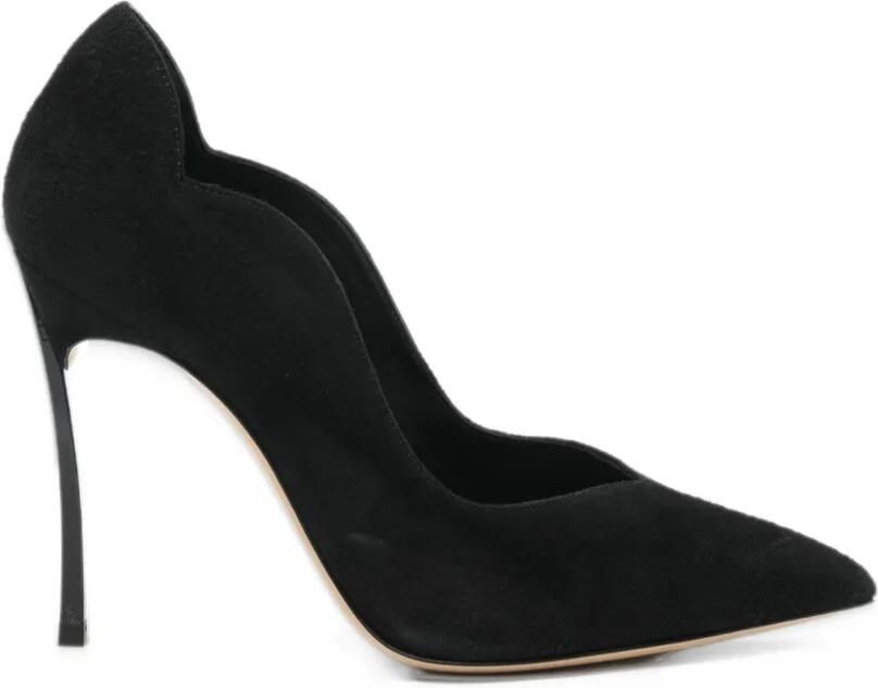 Casadei scalloped-edge pointed-toe pumps Zwart