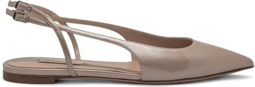 Casadei Slingback ballerina's met puntige neus Beige