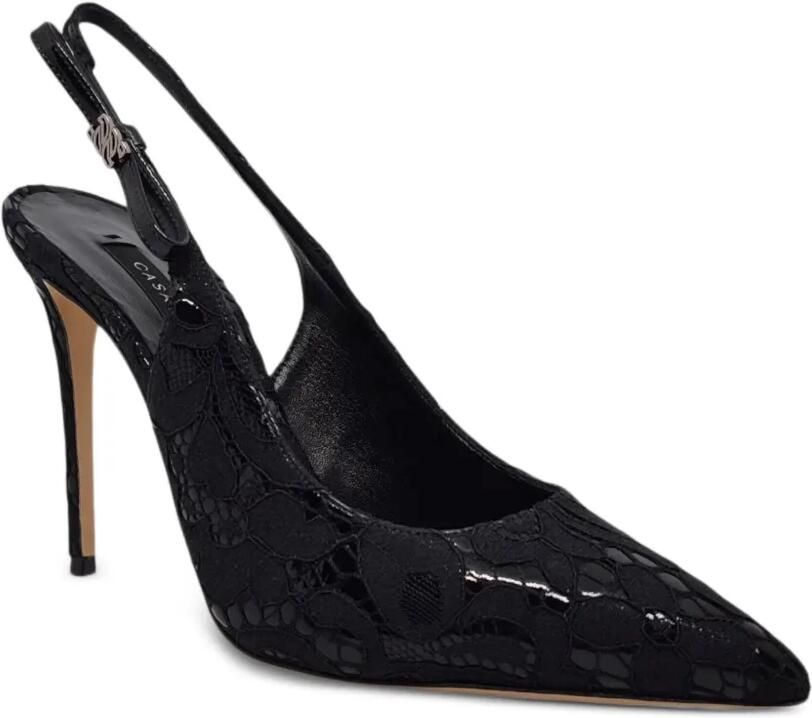 Casadei Slingback pumps van kant Zwart - Foto 4