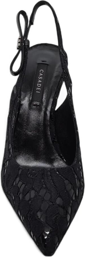 Casadei Slingback pumps van kant Zwart - Foto 5