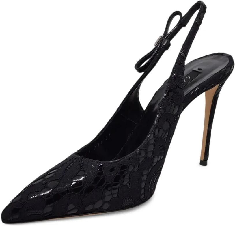 Casadei Slingback pumps van kant Zwart - Foto 3