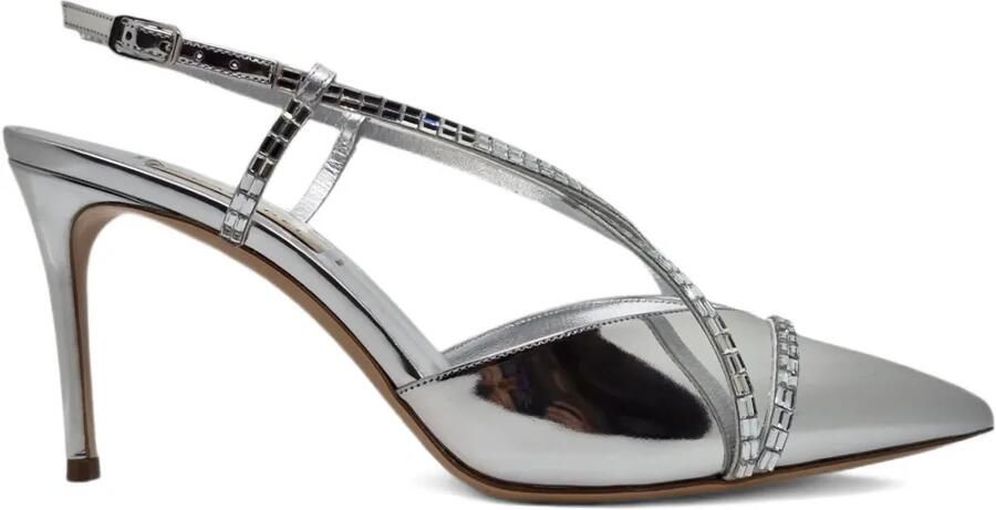 Casadei Slingback pumps verfraaid met kristallen Zilver