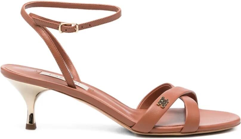 Casadei Slippers met logopatch Bruin