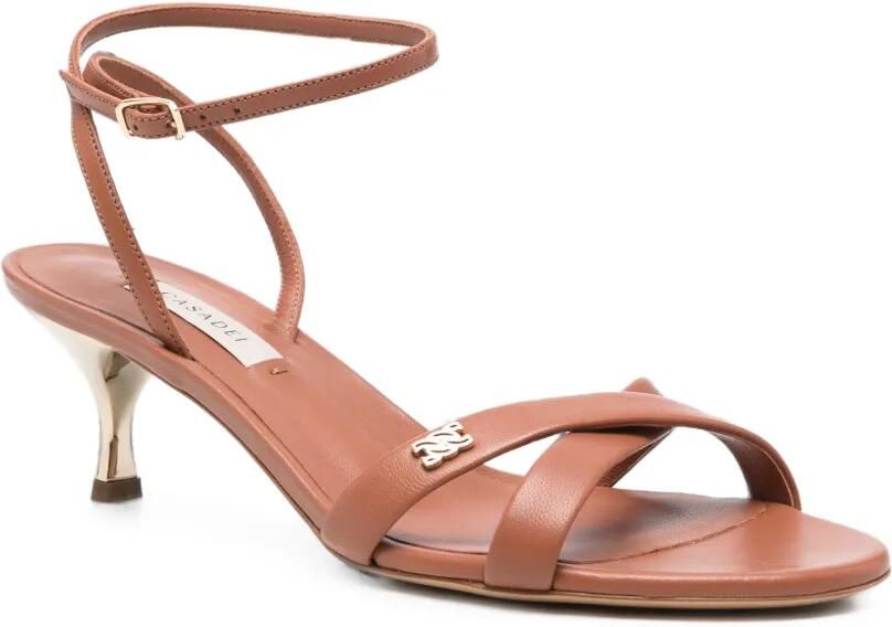 Casadei Slippers met logopatch Bruin - Foto 2