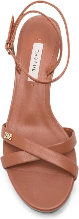 Casadei Slippers met logopatch Bruin - Foto 4