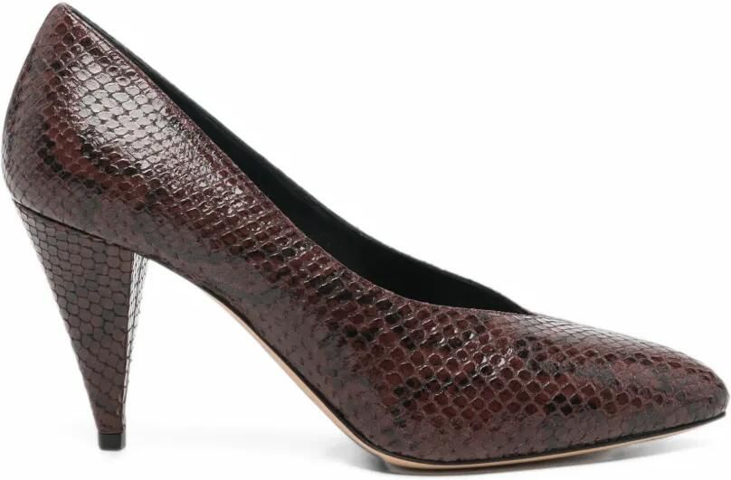 Casadei snake-effect leather pumps Bruin