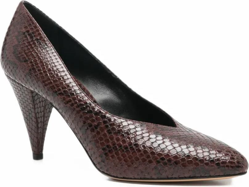 Casadei snake-effect leather pumps Bruin - Foto 3