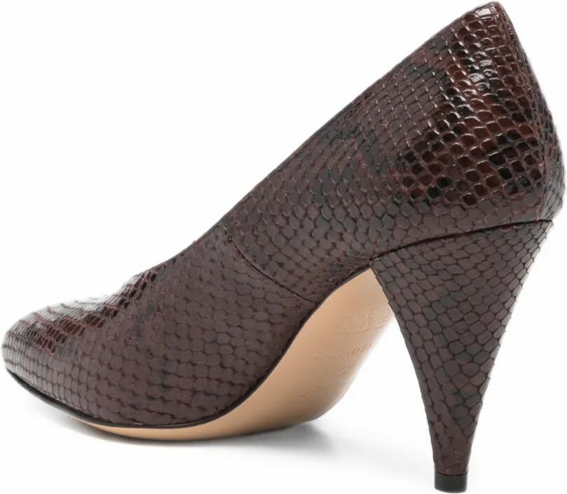 Casadei snake-effect leather pumps Bruin - Foto 2