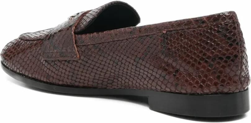 Casadei snake-effect logo-plaque loafers Bruin - Foto 3