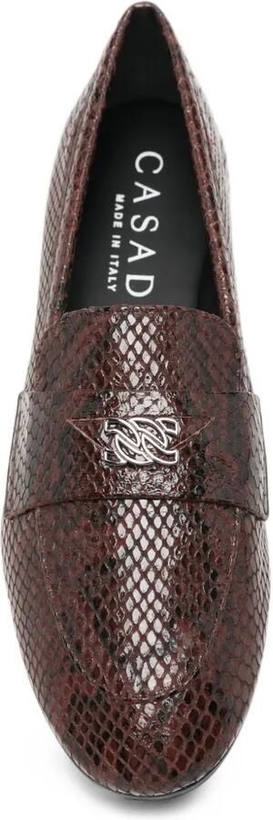 Casadei snake-effect logo-plaque loafers Bruin - Foto 4