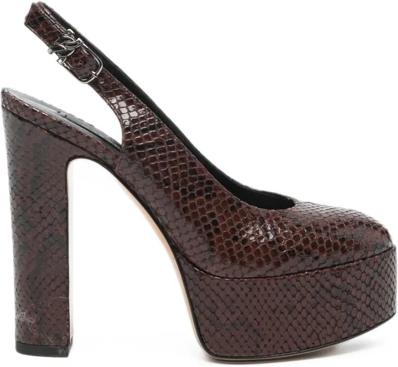 Casadei snakeskin-effect platform pumps Bruin