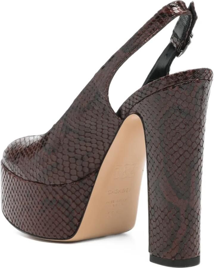 Casadei snakeskin-effect platform pumps Bruin - Foto 3