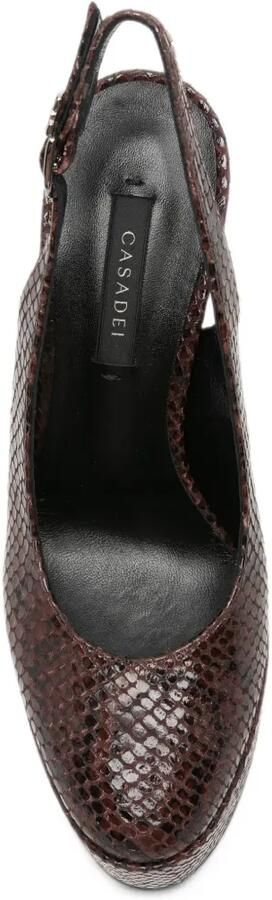 Casadei snakeskin-effect platform pumps Bruin - Foto 4
