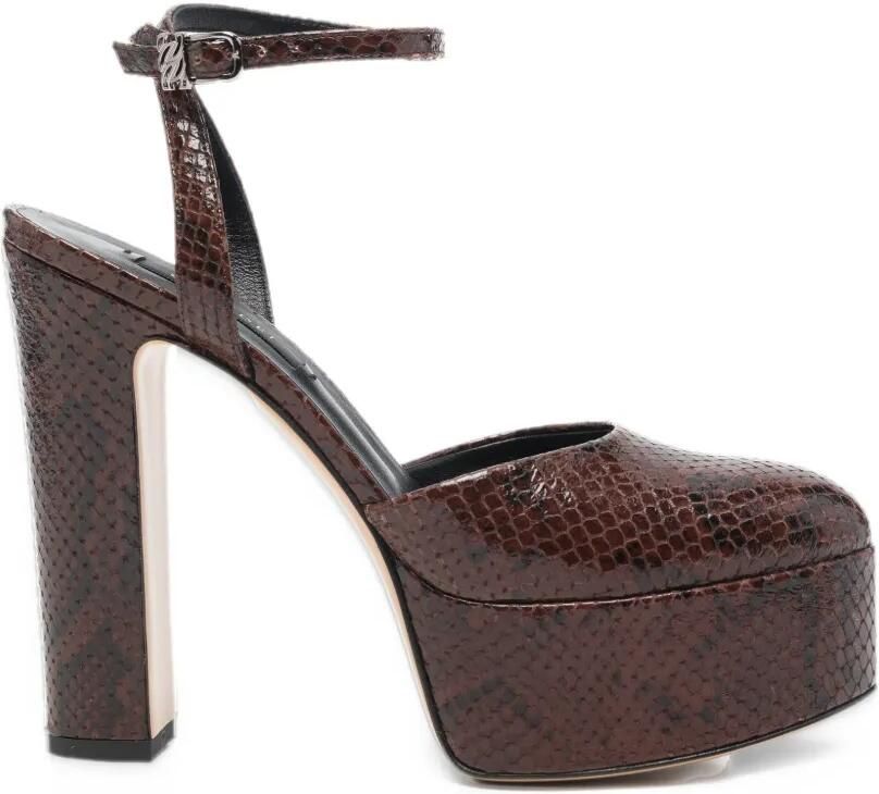 Casadei snakeskin-effect platform pumps Bruin