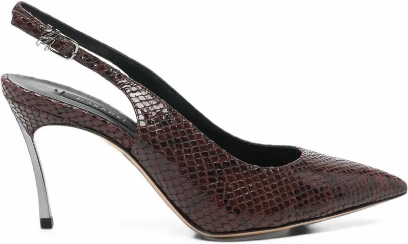 Casadei snakeskin-effect slingback pumps Bruin