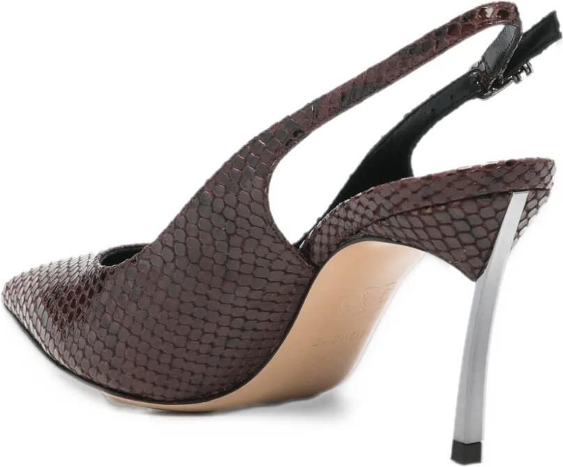 Casadei snakeskin-effect slingback pumps Bruin - Foto 2