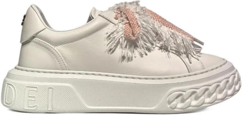 Casadei Sneakers met plateauzool en franje Wit