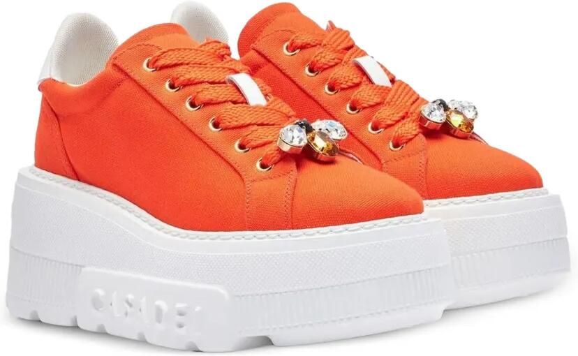 Casadei Sneakers met plateauzool en verfraaid met kristallen Oranje