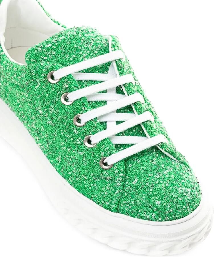 Casadei Sneakers verfraaid met pailletten en chunky zool Groen - Foto 3