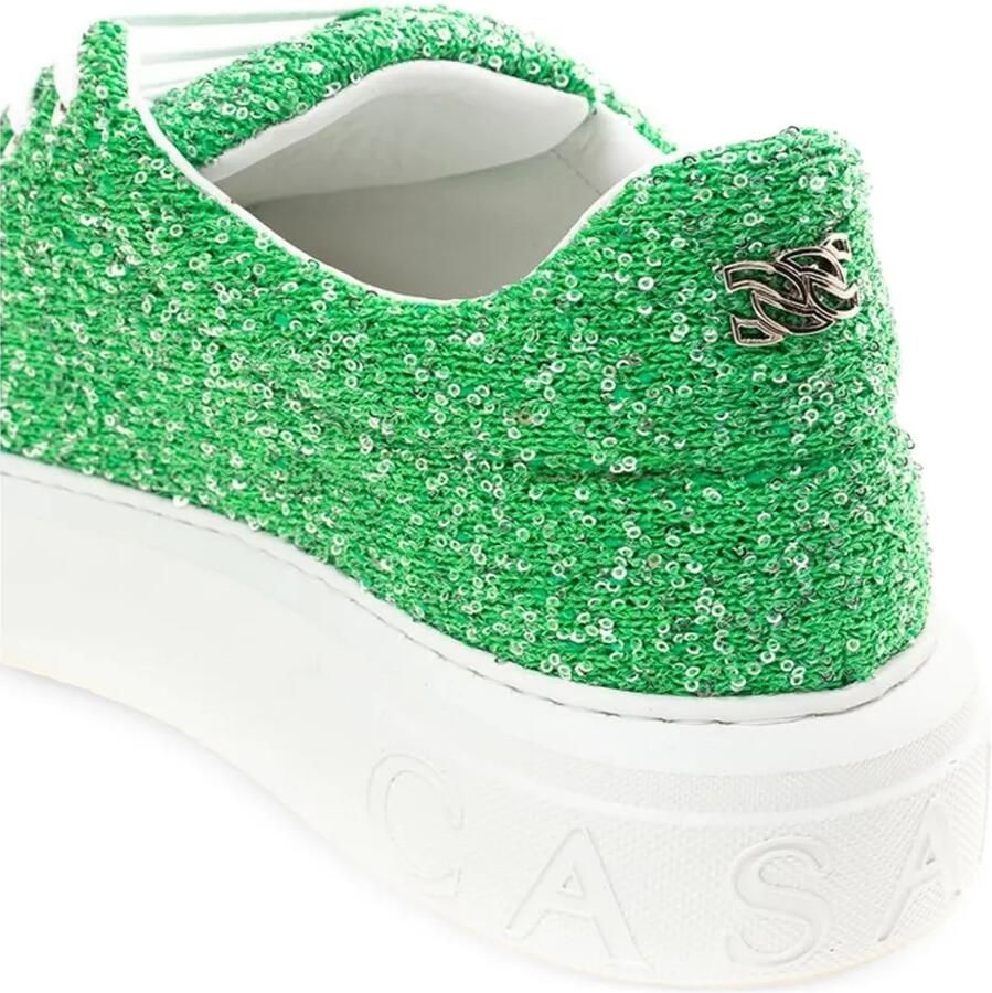 Casadei Sneakers verfraaid met pailletten en chunky zool Groen - Foto 2