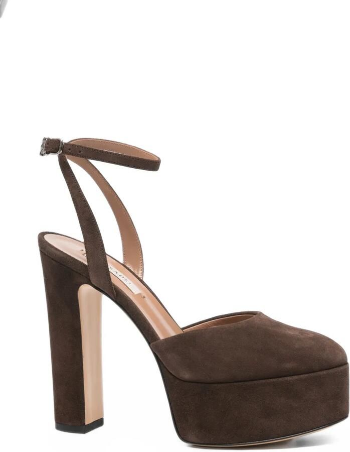 Casadei suede platform pumps Bruin