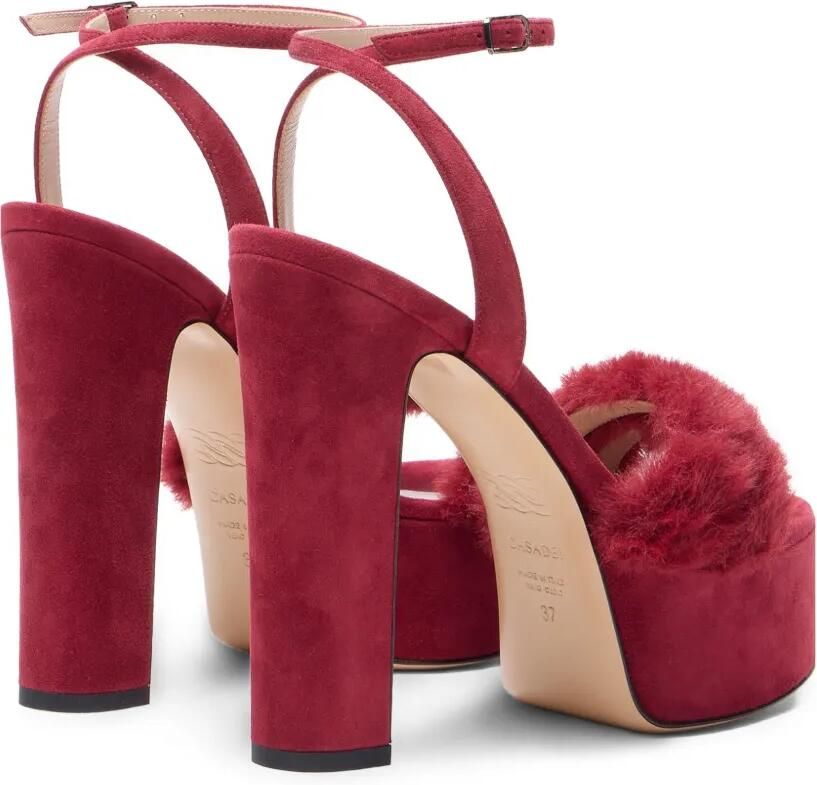 Casadei Suède pumps met plateauzool Rood - Foto 3