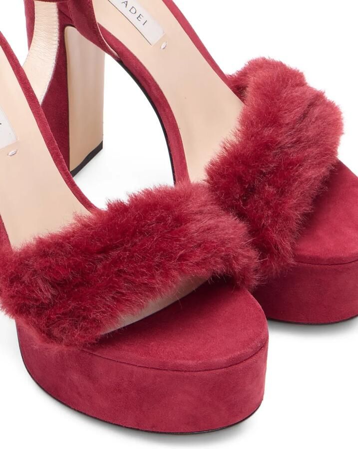 Casadei Suède pumps met plateauzool Rood - Foto 2