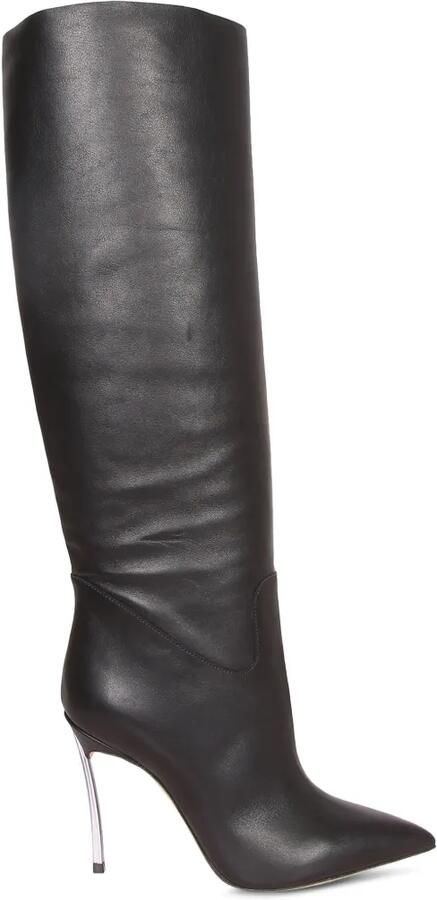 Casadei Superblade pointed-toe knee-high boots Zwart