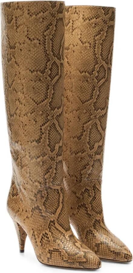 Casadei Venus Basilisco laarzen met python-print Beige - Foto 3