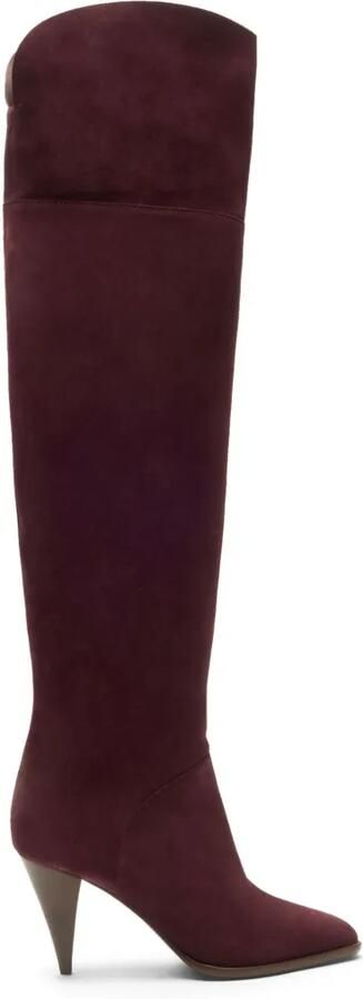 Casadei Venus Nomad suède overknee laarzen Rood