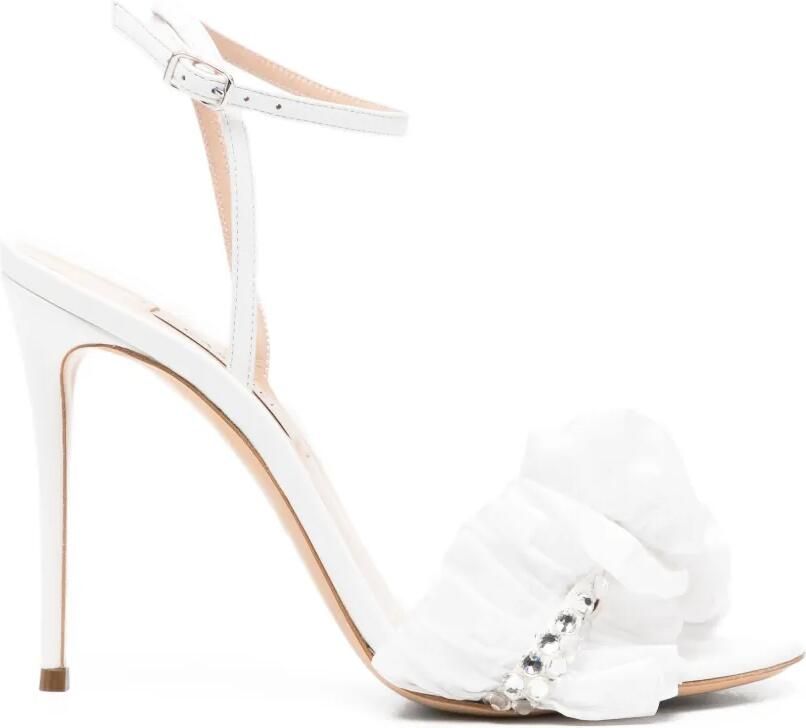 Casadei Verfraaide sandalen met ruches Wit