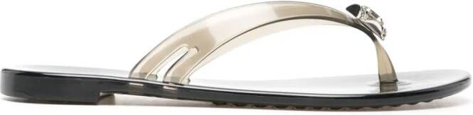 Casadei Doorzichtige teenslippers Zwart