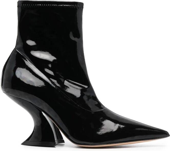 Casadei Cut leren enkellaarzen Zwart