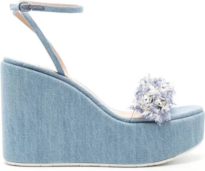 Casadei Elsa sandalen met sleehak 80 mm Blauw