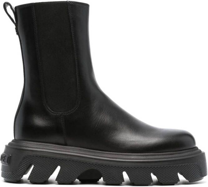 Casadei Generation C leren enkellaarzen Zwart