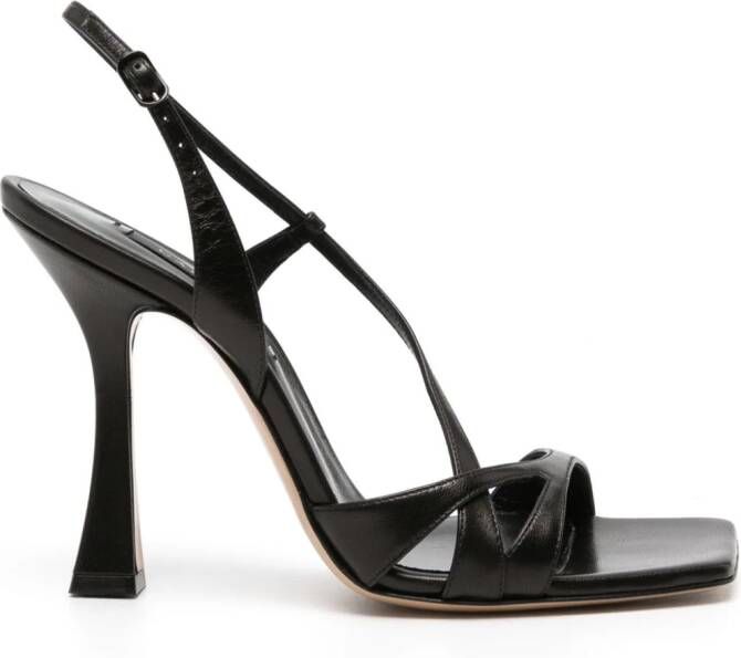 Casadei Geraldine 100mm leather sandals Zwart