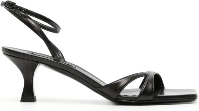 Casadei Geraldine 50mm leren sandalen Zwart