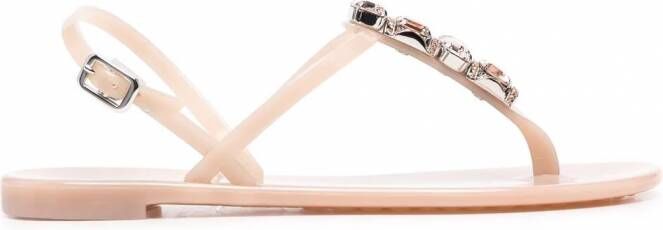 Casadei Jelly sandalen verfraaid met kristallen Beige