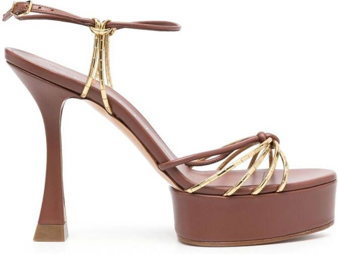 Casadei Julia sandalen met plateauzools Bruin