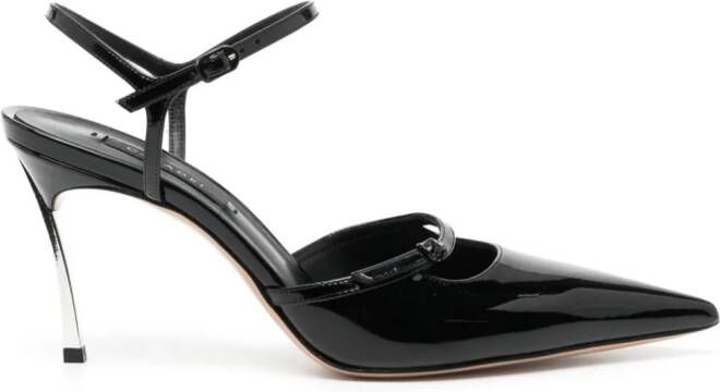 Casadei Lakleren pumps Zwart