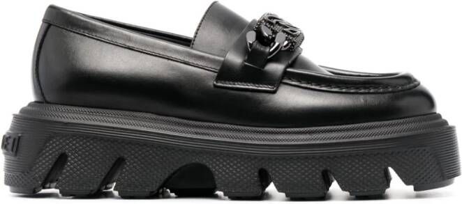 Casadei Leren loafers Zwart