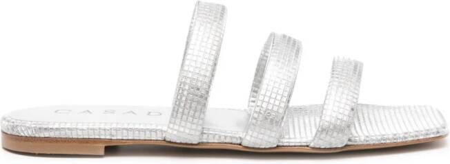 Casadei Metallic sandalen met geometrisch patroon Zilver