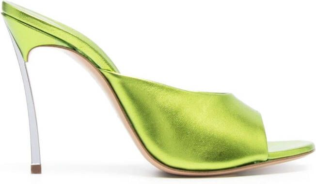 Casadei Muiltjes met metallic-effect Groen