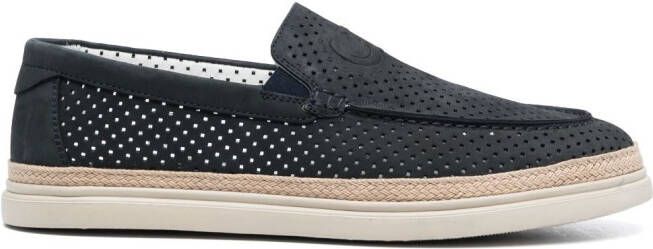 Casadei Nabuk espadrilles met geperforeerd leer Blauw