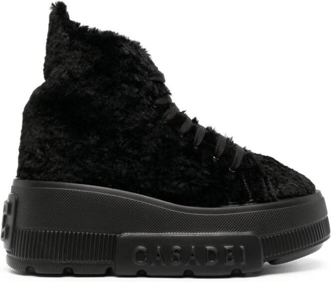 Casadei Nexus sneakers met fleece textuur Zwart
