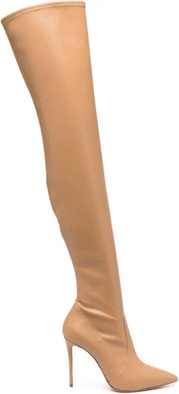 Casadei 105 mm overknee laarzen Beige